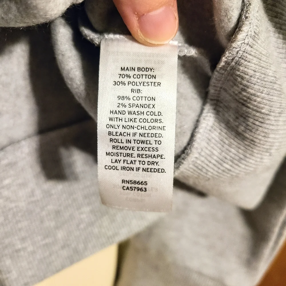 NWT Halogen "Wine Is My Valentine" Light Grey Comfy Fitted Scoop Neck Sweatshirt - Picture 7 of 8